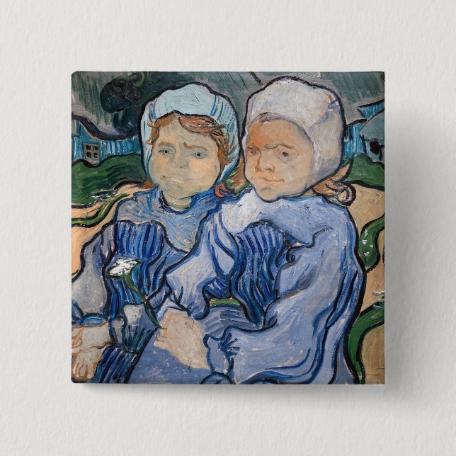 Vincent van Gogh - Two Little Girls Button (Front)