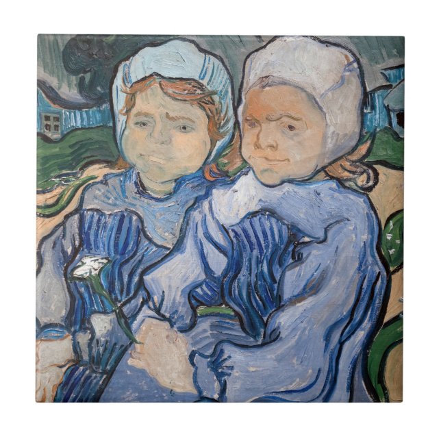 Vincent van Gogh - Two Little Girls Ceramic Tile (Front)