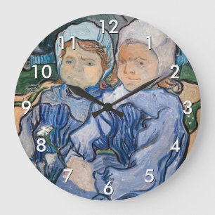 Vincent van Gogh - Two Little Girls Large Clock
