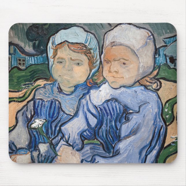 Vincent van Gogh - Two Little Girls Mouse Pad (Front)