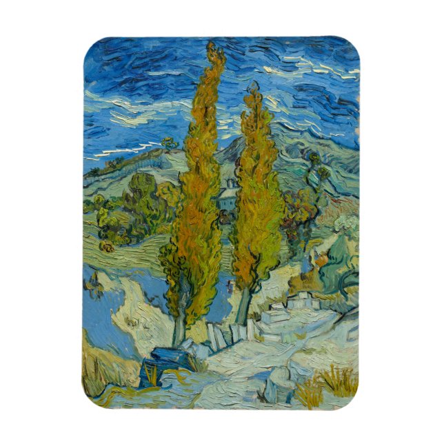 Vincent Van Gogh, Two Poplars in The Alpilles Magnet (Vertical)