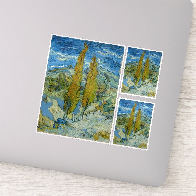 Vincent Van Gogh, Two Poplars in The Alpilles Sticker (Detail)