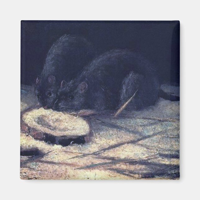 Vincent Van Gogh - Two Rats - Rat Lover Fine Art Magnet (Front)