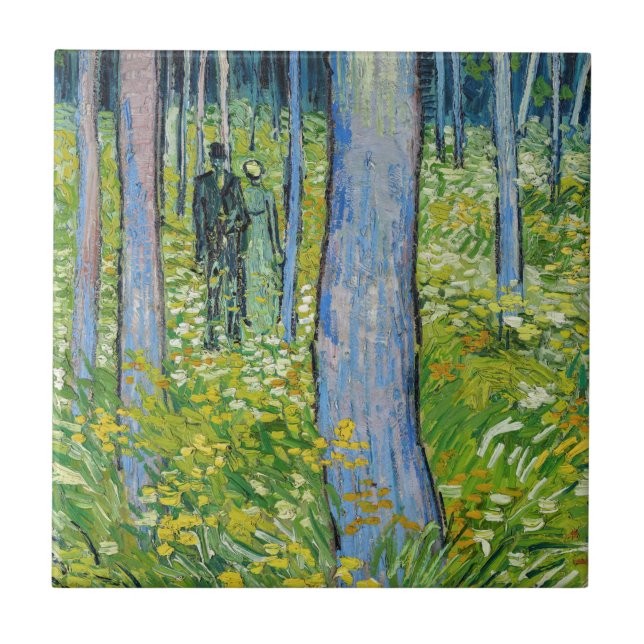 Vincent van Gogh - Undergrowth with Two Figures Ceramic Tile (Front)