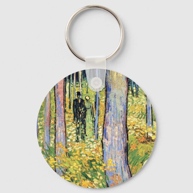 Vincent Van Gogh - Undergrowth With Two Figures Keychain (Front)