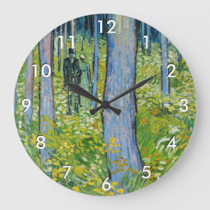 Vincent van Gogh - Undergrowth with Two Figures Large Clock