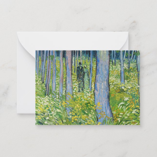 Vincent van Gogh - Undergrowth with Two Figures Note Card (Front)