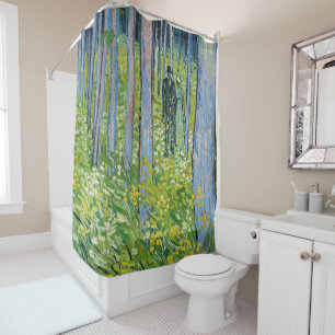 Vincent van Gogh - Undergrowth with Two Figures Shower Curtain