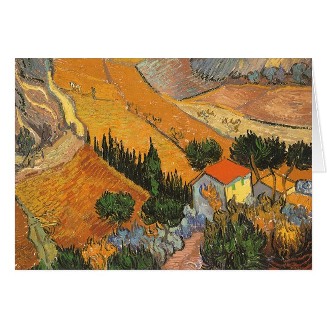 Vincent van Gogh - Valley with Plowman Cards (Front Horizontal)