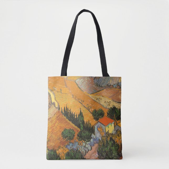 Vincent van Gogh - Valley with Plowman Tote Bag (Front)