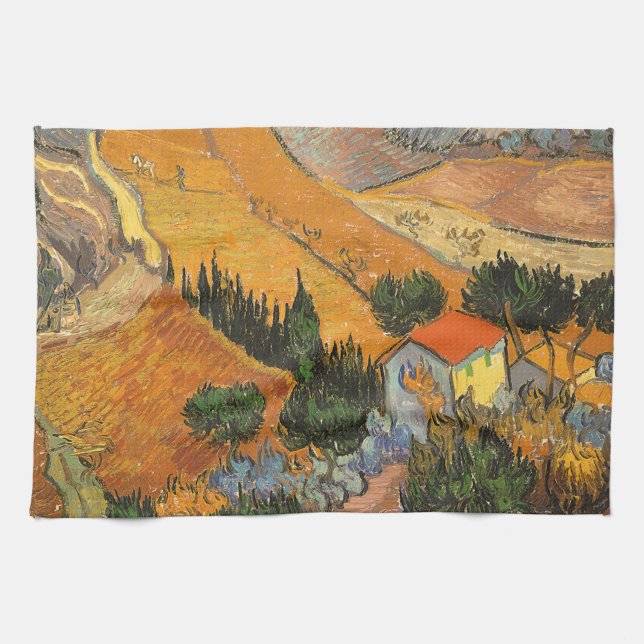 Vincent van Gogh - Valley with Plowman Towel (Horizontal)