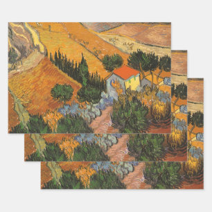 Vincent van Gogh - Valley with Plowman Wrapping Paper Sheets
