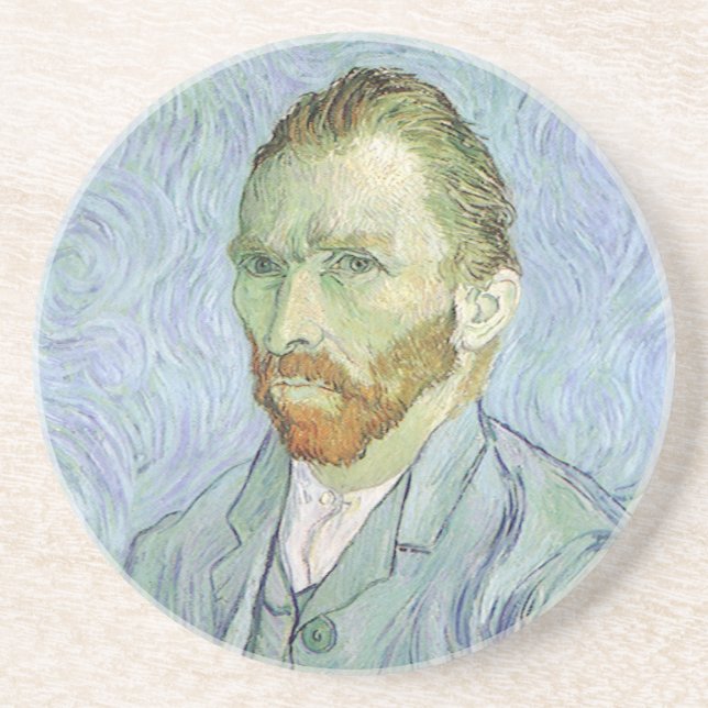 Vincent van Gogh - Van Gogh Self Portrait in Blue Sandstone Coaster (Front)