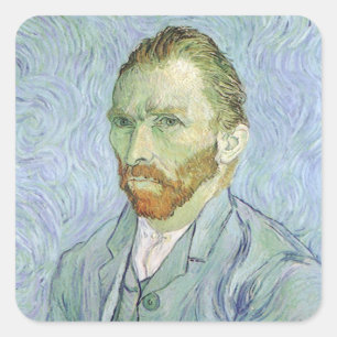 Vincent van Gogh - Van Gogh Self Portrait in Blue Square Sticker