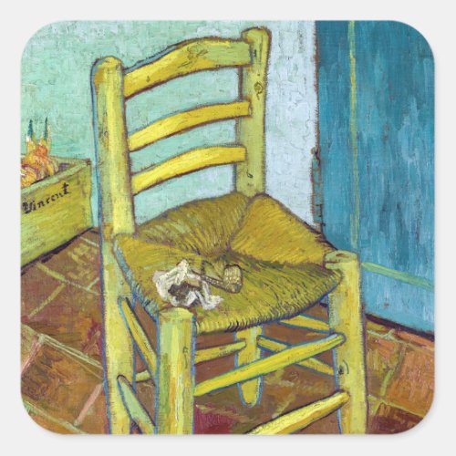 Vincent van Gogh _ Van Goghs Chair Square Sticker