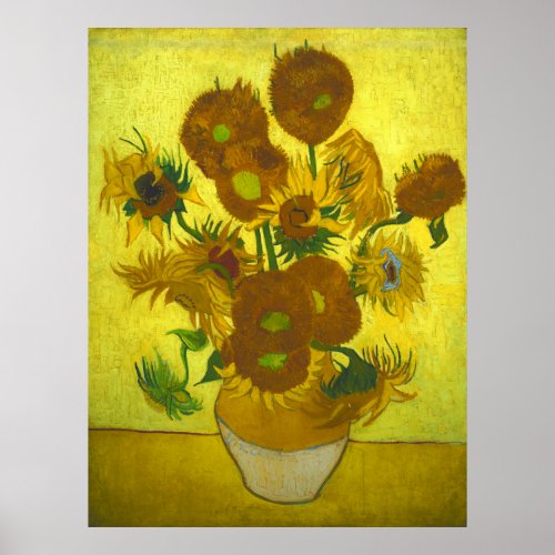 Vincent van Gogh _ Vase 12 Sunflowers Poster