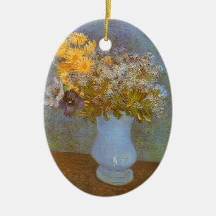 Vincent van Gogh Vase of Lilacs, Daisies, Anemones Ceramic Ornament