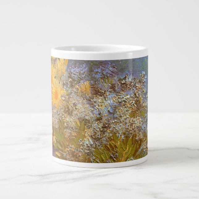 Vincent van Gogh Vase of Lilacs, Daisies, Anemones Giant Coffee Mug (Front)