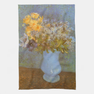 Vincent van Gogh Vase of Lilacs, Daisies, Anemones Kitchen Towel