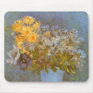 Vincent van Gogh Vase of Lilacs, Daisies, Anemones Mouse Pad