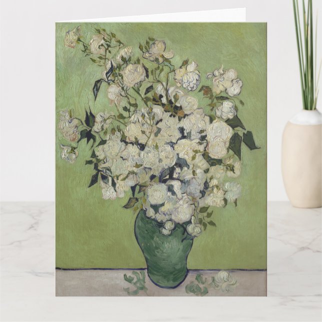 Vincent Van Gogh, Vase of Roses, Roses In The Vase Card (Front)