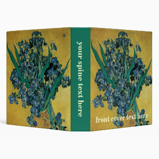 Vincent van Gogh - Vase w Irises Yellow Background 3 Ring Binder