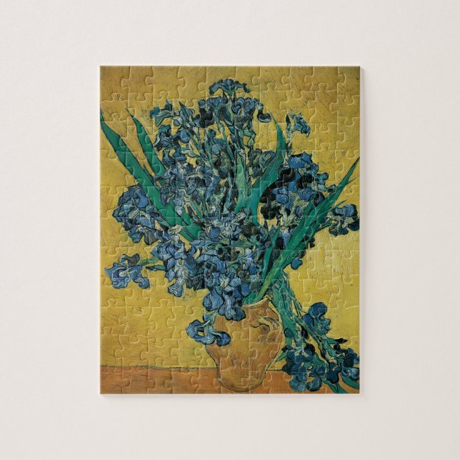 Vincent van Gogh - Vase w Irises Yellow Background Jigsaw Puzzle (Vertical)