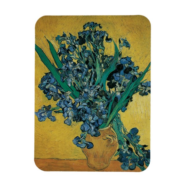 Vincent van Gogh - Vase w Irises Yellow Background Magnet (Vertical)