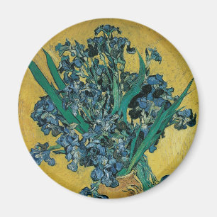 Vincent van Gogh - Vase w Irises Yellow Background Magnet