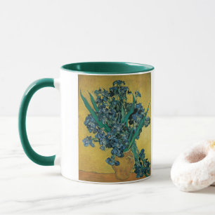 Vincent van Gogh - Vase w Irises Yellow Background Mug