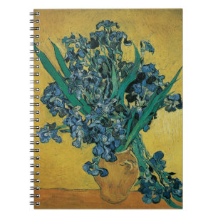 Vincent van Gogh - Vase w Irises Yellow Background Notebook