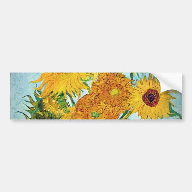 Vincent van Gogh - Vase with 12 Sunflowers Bumper Sticker (Front)