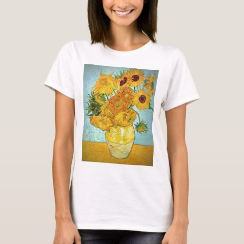 Vincent van Gogh _ Vase with 12 Sunflowers T_Shirt