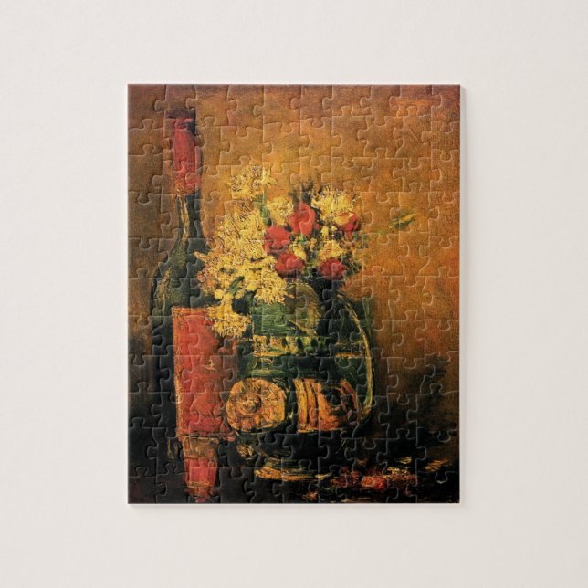 Vincent Van Gogh - Vase With Carnations Fine Art Jigsaw Puzzle (Vertical)
