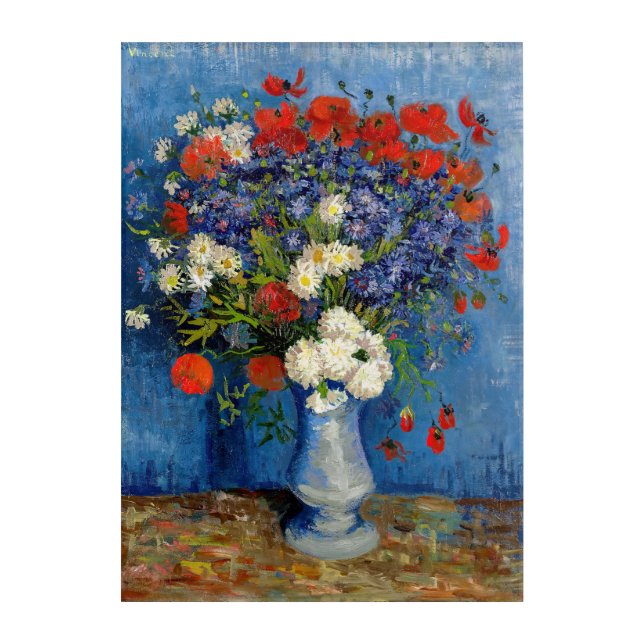 Vincent van Gogh - Vase with Cornflowers & Poppies Acrylic Print (Front)