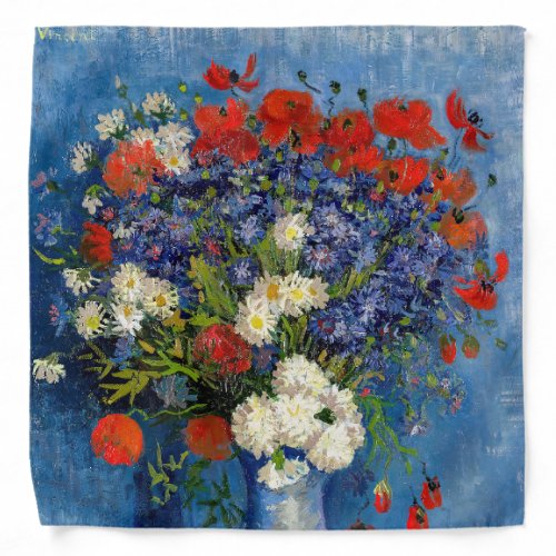 Vincent van Gogh _ Vase with Cornflowers  Poppies Bandana