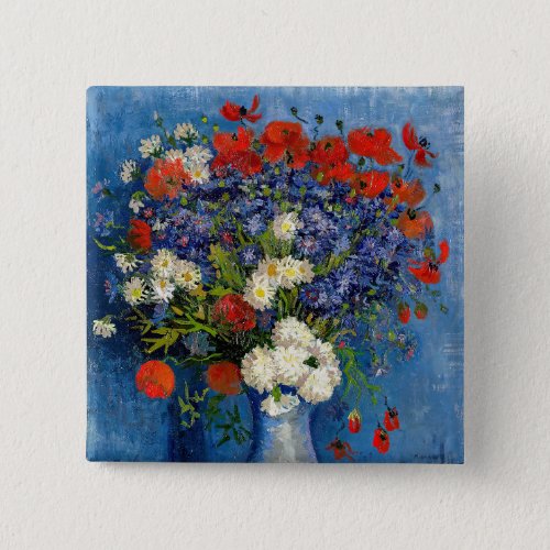 Vincent van Gogh _ Vase with Cornflowers  Poppies Button