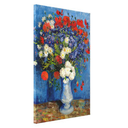 Vincent van Gogh - Vase with Cornflowers &amp; Poppies Canvas Print