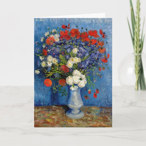 Vincent van Gogh _ Vase with Cornflowers  Poppies Card