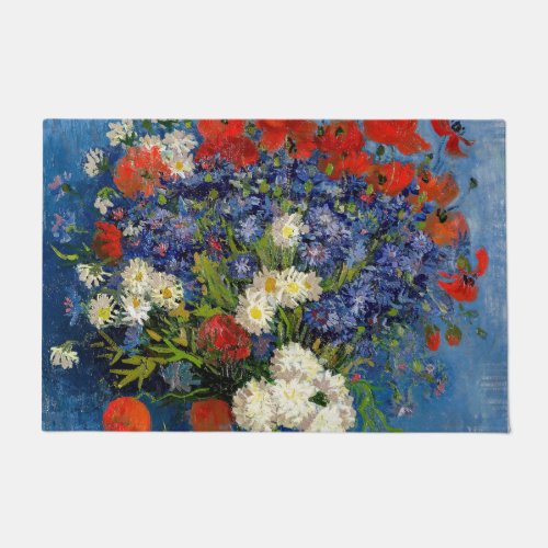 Vincent van Gogh _ Vase with Cornflowers  Poppies Doormat
