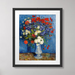 Vincent van Gogh - Vase with Cornflowers &amp; Poppies Framed Art