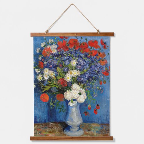 Vincent van Gogh _ Vase with Cornflowers  Poppies Hanging Tapestry