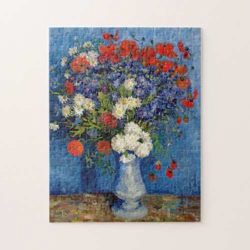 Vincent van Gogh _ Vase with Cornflowers  Poppies Jigsaw Puzzle