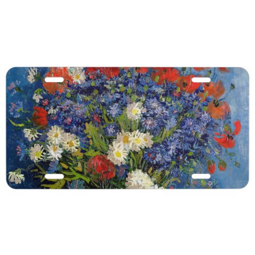 Vincent van Gogh _ Vase with Cornflowers  Poppies License Plate