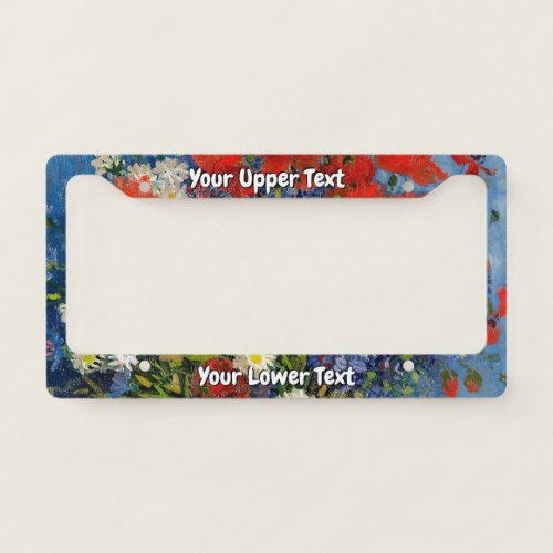 Vincent van Gogh _ Vase with Cornflowers  Poppies License Plate Frame