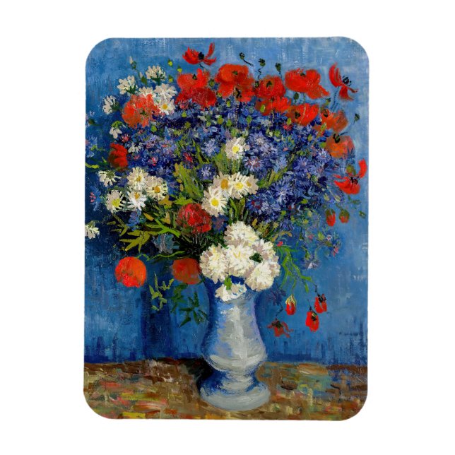 Vincent van Gogh - Vase with Cornflowers & Poppies Magnet (Vertical)