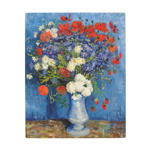 Vincent van Gogh _ Vase with Cornflowers  Poppies Metal Print
