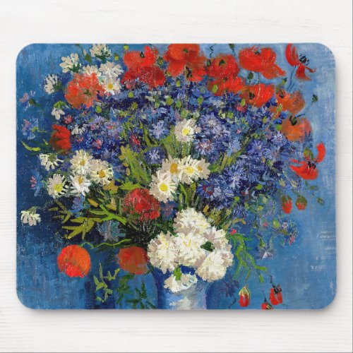 Vincent van Gogh _ Vase with Cornflowers  Poppies Mouse Pad