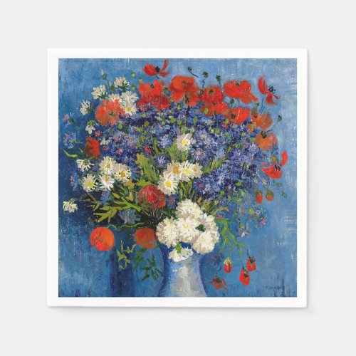 Vincent van Gogh _ Vase with Cornflowers  Poppies Napkins