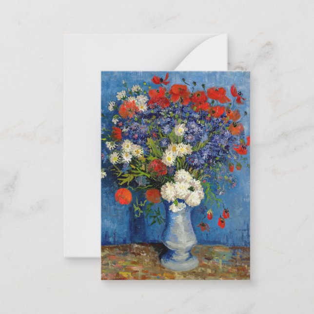 Vincent van Gogh - Vase with Cornflowers & Poppies Note Card (Front)